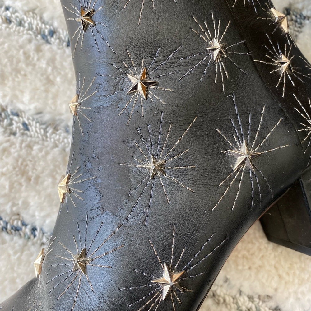 Rare Aquazzura Cosmic Star Leather Ankle Booties - Size 8.5 - Picture 4 of 5